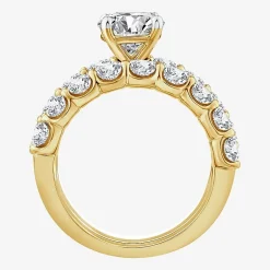 Signature By Modern Bride (F / VS2) Womens 4 CT. T.W. Lab Grown White Diamond 10K or 14K Gold Round Side Stone Bridal Set