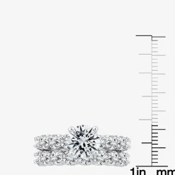 Signature By Modern Bride (F / VS2) Womens 4 CT. T.W. Lab Grown White Diamond 10K or 14K Gold Round Side Stone Bridal Set