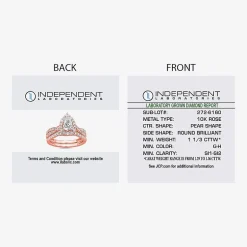 Signature By Modern Bride (G-H / Si1-Si2) Womens 1 1/3 CT. T.W. Lab Grown White Diamond 10K Gold Pear Side Stone Halo Bridal Set