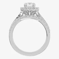 Signature By Modern Bride (G-H / Si1-Si2) Womens Lab Grown White Diamond 10K Gold Round Side Stone Halo Bridal Set