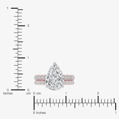 Signature By Modern Bride (G-H / Si1-Si2) Womens 4 CT. T.W. Lab Grown White Diamond 14K Gold Pear Side Stone Bridal Set