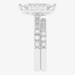Signature By Modern Bride (G-H / Vs2-Si1) Womens 3 CT. T.W. Lab Grown White Diamond 14K Gold Marquise Side Stone Bridal Set