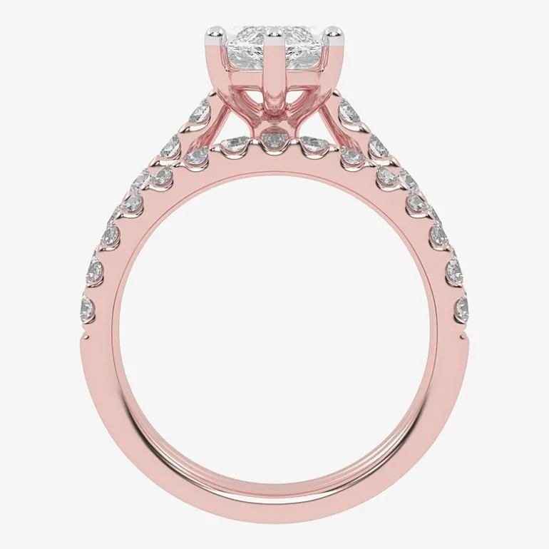 Signature By Modern Bride (G-H / Vs2-Si1) Womens 3 CT. T.W. Lab Grown White Diamond 14K Gold Marquise Side Stone Bridal Set