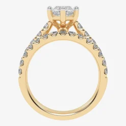 Signature By Modern Bride (G-H / Vs2-Si1) Womens 3 CT. T.W. Lab Grown White Diamond 14K Gold Marquise Side Stone Bridal Set