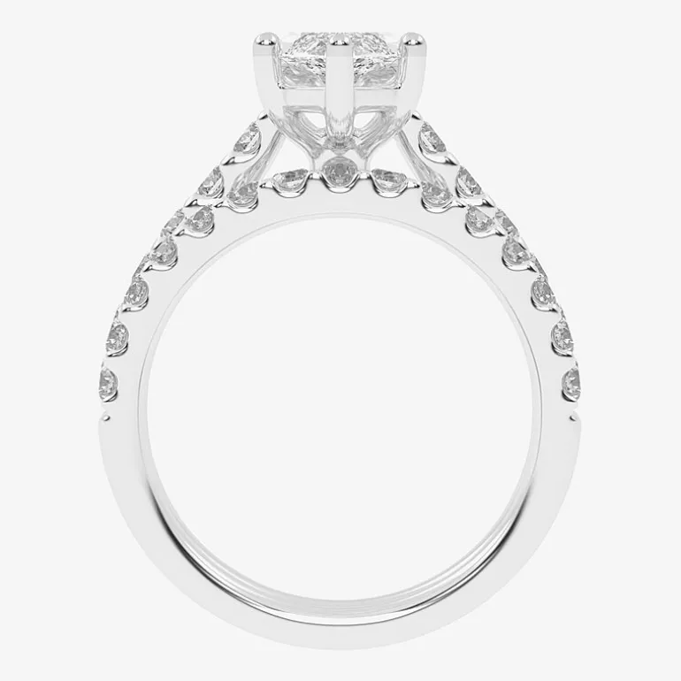 Signature By Modern Bride (G-H / Vs2-Si1) Womens 3 CT. T.W. Lab Grown White Diamond 14K Gold Marquise Side Stone Bridal Set