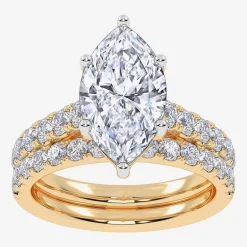 Signature By Modern Bride (G-H / Vs2-Si1) Womens 2 CT. T.W. Lab Grown White Diamond 14K Gold Marquise Side Stone Bridal Set
