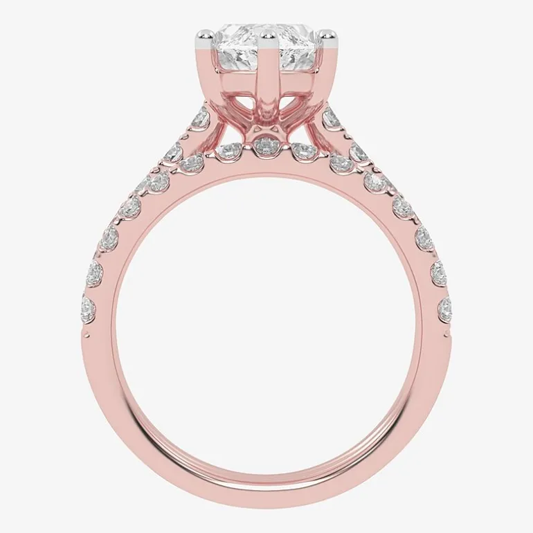 Signature By Modern Bride (G-H / Vs2-Si1) Womens 4 CT. T.W. Lab Grown White Diamond 14K Gold Marquise Side Stone Bridal Set