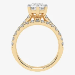 Signature By Modern Bride (G-H / Vs2-Si1) Womens 4 CT. T.W. Lab Grown White Diamond 14K Gold Marquise Side Stone Bridal Set