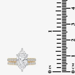 Signature By Modern Bride (G-H / Vs2-Si1) Womens 4 CT. T.W. Lab Grown White Diamond 14K Gold Marquise Side Stone Bridal Set