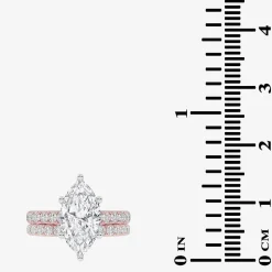 Signature By Modern Bride (G-H / Vs2-Si1) Womens 4 CT. T.W. Lab Grown White Diamond 14K Gold Marquise Side Stone Bridal Set