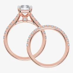 Signature By Modern Bride (G-H / Vs2-Si1) Womens 3 CT. T.W. Lab Grown White Diamond 14K Gold Side Stone Bridal Set