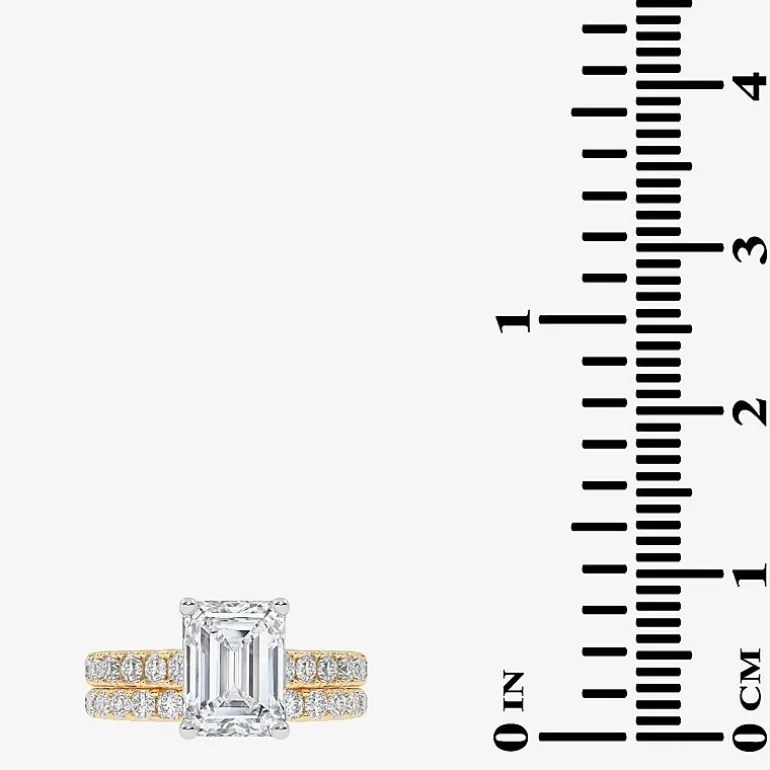 Signature By Modern Bride (G-H / Vs2-Si1) Womens 3 CT. T.W. Lab Grown White Diamond 14K Gold Side Stone Bridal Set