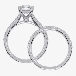 Signature By Modern Bride (G-H / Vs2-Si1) Womens 3 CT. T.W. Lab Grown White Diamond 14K Gold Side Stone Bridal Set