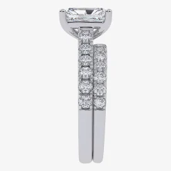 Signature By Modern Bride (G-H / Vs2-Si1) Womens 3 CT. T.W. Lab Grown White Diamond 14K Gold Side Stone Bridal Set