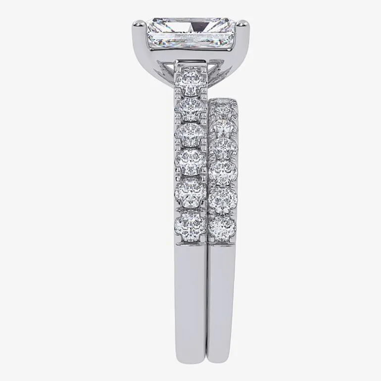 Signature By Modern Bride (G-H / Vs2-Si1) Womens 3 CT. T.W. Lab Grown White Diamond 14K Gold Side Stone Bridal Set