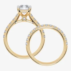 Signature By Modern Bride (G-H / Vs2-Si1) Womens 3 CT. T.W. Lab Grown White Diamond 14K Gold Side Stone Bridal Set