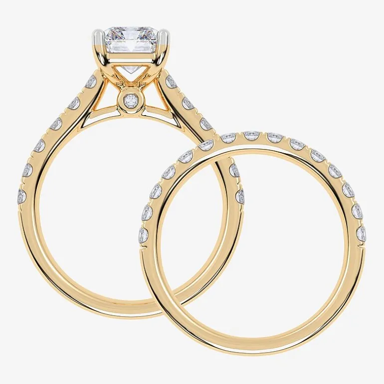 Signature By Modern Bride (G-H / Vs2-Si1) Womens 3 CT. T.W. Lab Grown White Diamond 14K Gold Side Stone Bridal Set