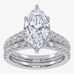 Signature By Modern Bride (G-H / Vs2-Si1) Womens 2 1/2 CT. T.W. Lab Grown White Diamond 14K Gold Marquise Side Stone Bridal Set