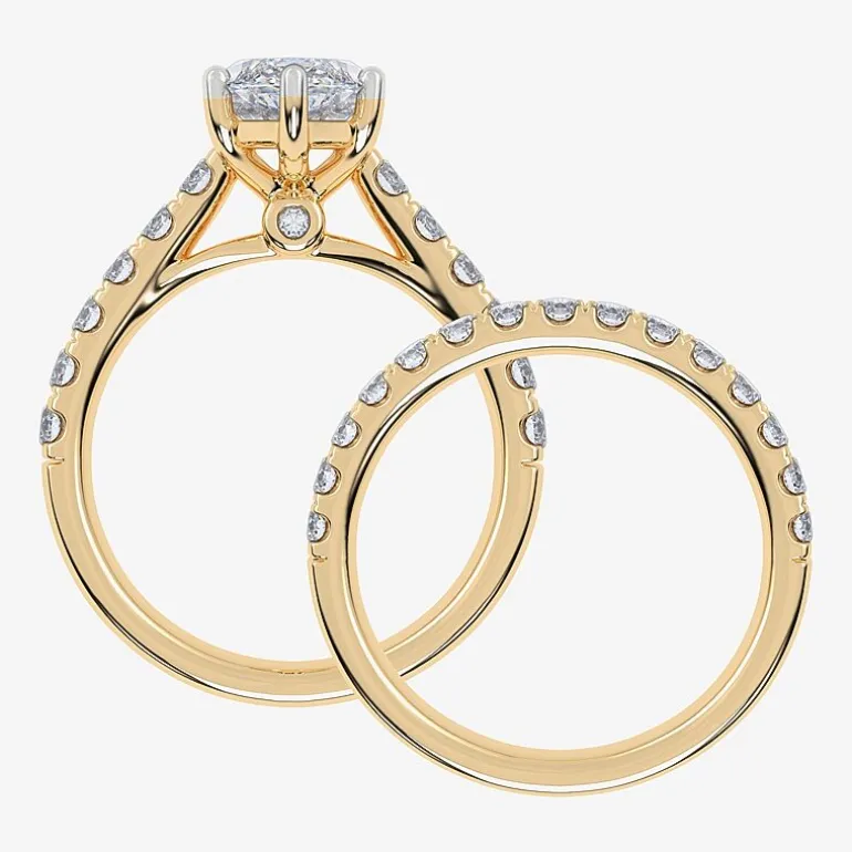 Signature By Modern Bride (G-H / Vs2-Si1) Womens 2 1/2 CT. T.W. Lab Grown White Diamond 14K Gold Marquise Side Stone Bridal Set