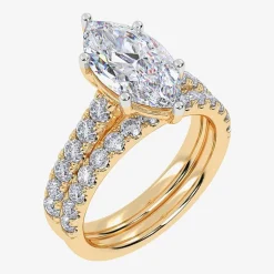 Signature By Modern Bride (G-H / Vs2-Si1) Womens 2 1/2 CT. T.W. Lab Grown White Diamond 14K Gold Marquise Side Stone Bridal Set