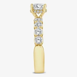 Signature By Modern Bride (G / Si1-Si2) Womens 2 CT. T.W. Lab Grown White Diamond 10K White or Yellow Gold Round Side Stone Engagement Ring
