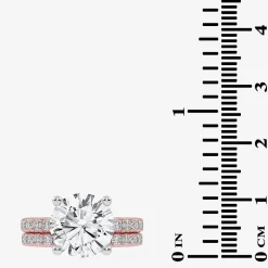 Signature By Modern Bride (G / Vs2-Si1) Womens 4 CT. T.W. Lab Grown White Diamond 14K Gold Round Side Stone Bridal Set
