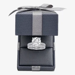Signature By Modern Bride (G / Vs2-Si1) Womens 4 CT. T.W. Lab Grown White Diamond 14K Gold Round Side Stone Bridal Set