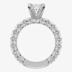 Signature By Modern Bride (G / Vs2-Si1) Womens 5 CT. T.W. Lab Grown White Diamond 14K Gold Oval Side Stone Engagement Ring