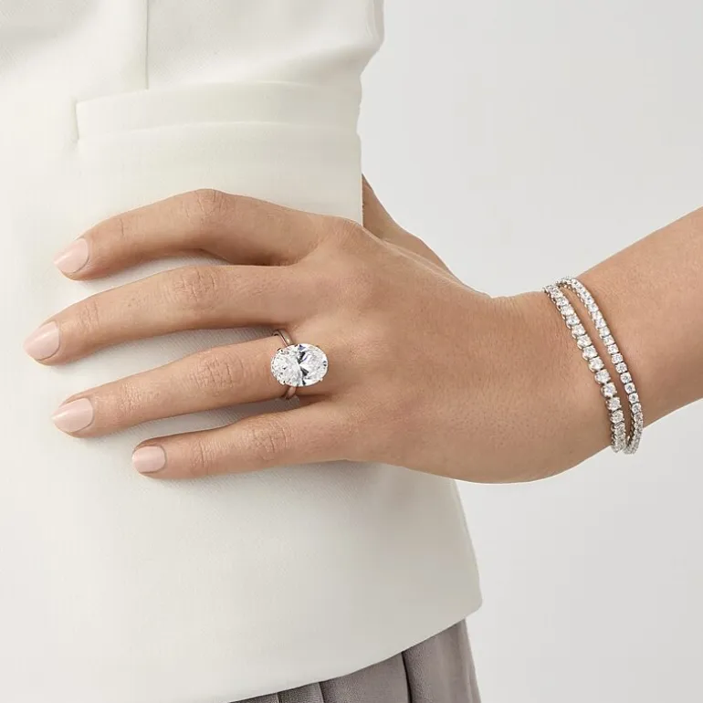 Signature By Modern Bride (G/Vs2-Si1) Womens 8 1/4 Ct. T.W. Lab Grown White Diamond 14K Gold Oval Solitaire Engagement Ring