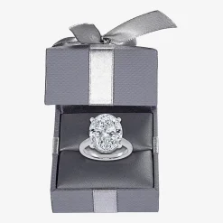 Signature By Modern Bride (G/Vs2-Si1) Womens 8 1/4 Ct. T.W. Lab Grown White Diamond 14K Gold Oval Solitaire Engagement Ring