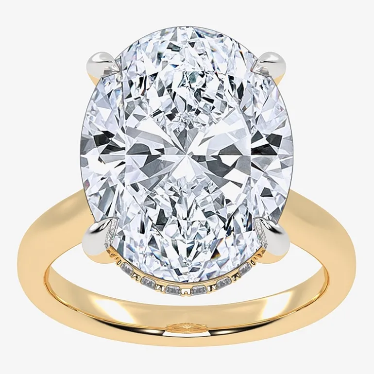 Signature By Modern Bride (G/Vs2-Si1) Womens 8 1/4 Ct. T.W. Lab Grown White Diamond 14K Gold Oval Solitaire Engagement Ring