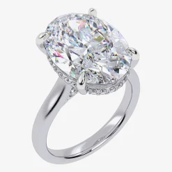 Signature By Modern Bride (G/Vs2-Si1) Womens 8 1/4 Ct. T.W. Lab Grown White Diamond 14K Gold Oval Solitaire Engagement Ring