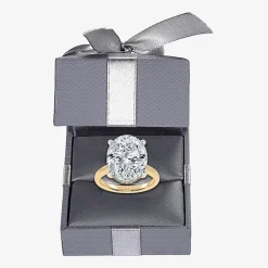 Signature By Modern Bride (G/Vs2-Si1) Womens 8 1/4 Ct. T.W. Lab Grown White Diamond 14K Gold Oval Solitaire Engagement Ring