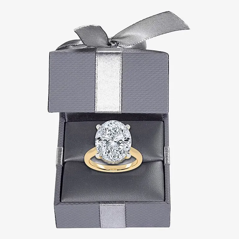 Signature By Modern Bride (G/Vs2-Si1) Womens 8 1/4 Ct. T.W. Lab Grown White Diamond 14K Gold Oval Solitaire Engagement Ring