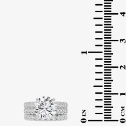 Signature By Modern Bride (H-I / Si1-Si2) Womens 5 CT. T.W. Lab Grown White Diamond 14K Gold Round Bridal Set
