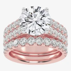 Signature By Modern Bride (H-I / Si1-Si2) Womens 5 CT. T.W. Lab Grown White Diamond 14K Gold Round Bridal Set