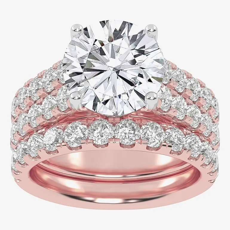 Signature By Modern Bride (H-I / Si1-Si2) Womens 5 CT. T.W. Lab Grown White Diamond 14K Gold Round Bridal Set