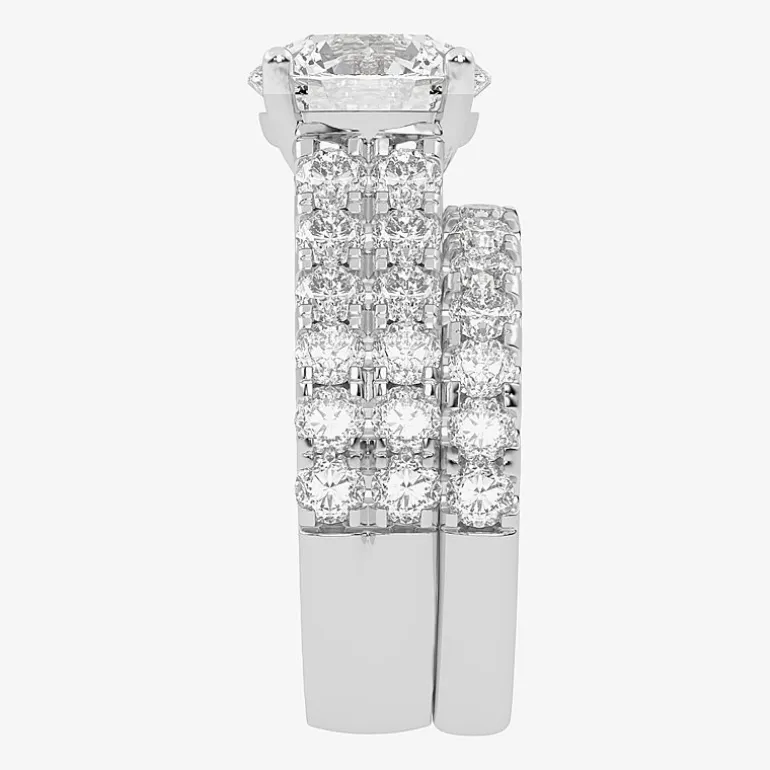 Signature By Modern Bride (H-I / Si1-Si2) Womens 5 CT. T.W. Lab Grown White Diamond 14K Gold Round Bridal Set