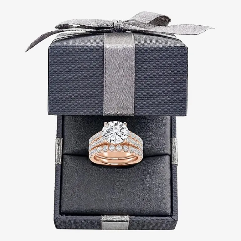 Signature By Modern Bride (H-I / Si1-Si2) Womens 5 CT. T.W. Lab Grown White Diamond 14K Gold Round Bridal Set