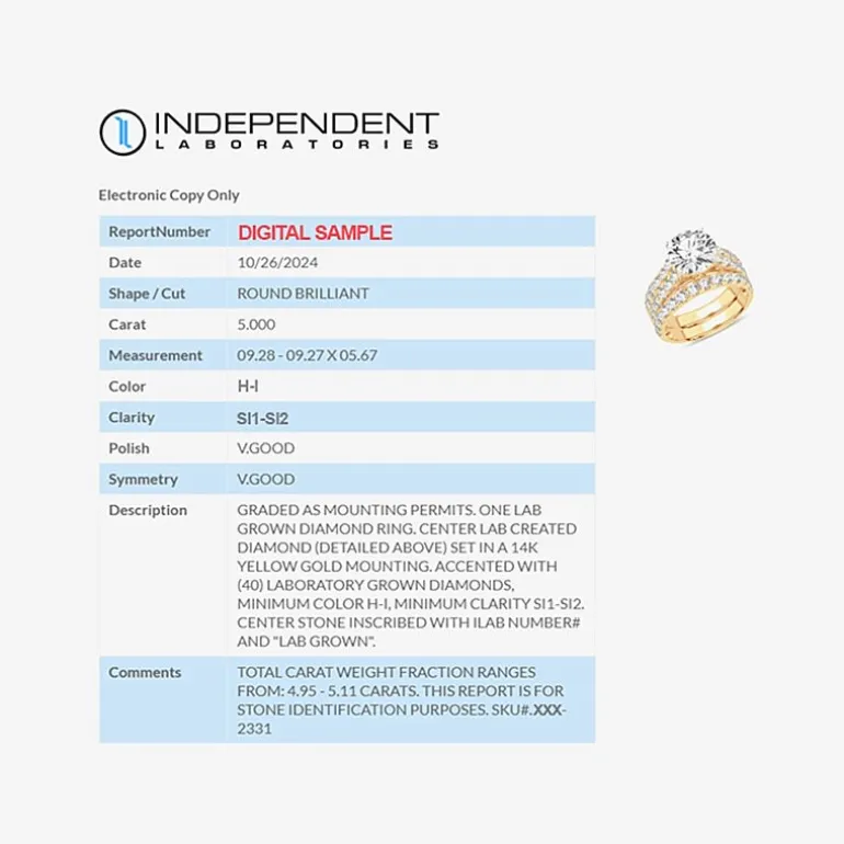 Signature By Modern Bride (H-I / Si1-Si2) Womens 5 CT. T.W. Lab Grown White Diamond 14K Gold Round Bridal Set