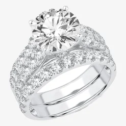 Signature By Modern Bride (H-I / Si1-Si2) Womens 5 CT. T.W. Lab Grown White Diamond 14K Gold Round Bridal Set