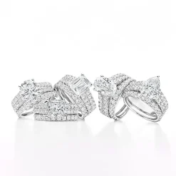 Signature By Modern Bride (H-I / Si1-Si2) Womens 5 CT. T.W. Lab Grown White Diamond 14K Gold Round Bridal Set