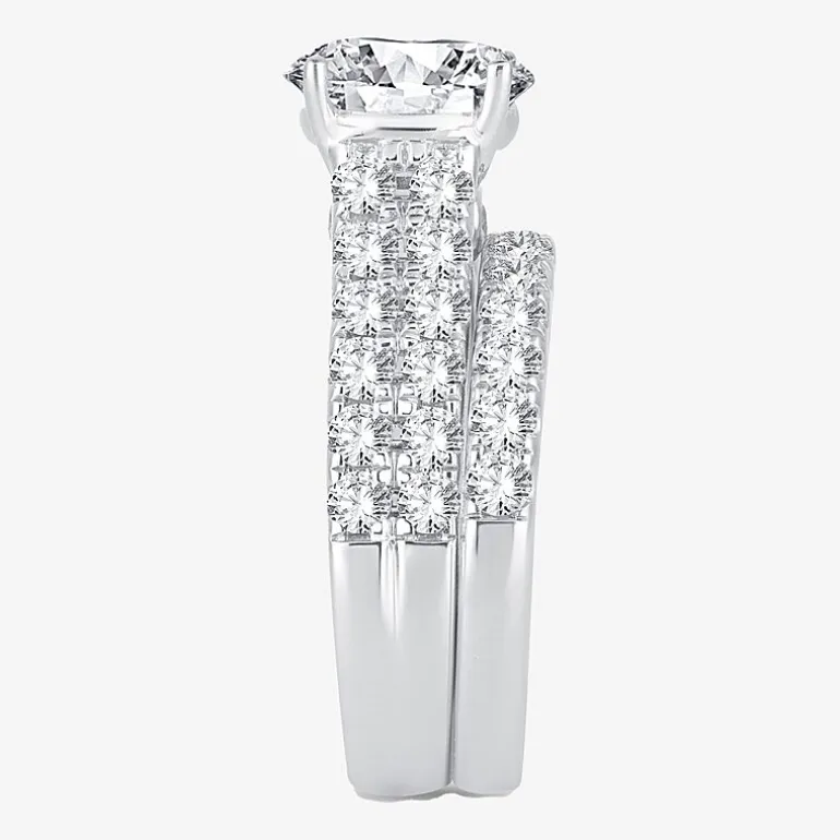 Signature By Modern Bride (H-I / Si1-Si2) Womens 5 CT. T.W. Lab Grown White Diamond 14K Gold Round Bridal Set