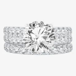 Signature By Modern Bride (H-I / Si1-Si2) Womens 5 CT. T.W. Lab Grown White Diamond 14K Gold Round Bridal Set