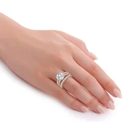 Signature By Modern Bride (H-I / Si1-Si2) Womens 5 CT. T.W. Lab Grown White Diamond 14K Gold Round Bridal Set