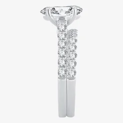 Signature By Modern Bride (H-I / Si1-Si2) Womens 2 CT. T.W. Lab Grown White Diamond 14K Gold Oval Bridal Set