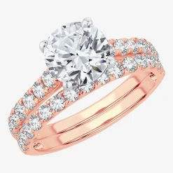 Signature By Modern Bride (H-I / Si1-Si2) Womens 2 CT. T.W. Lab Grown White Diamond 14K Gold Round Bridal Set
