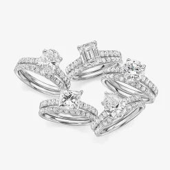 Signature By Modern Bride (H-I / Si1-Si2) Womens 2 CT. T.W. Lab Grown White Diamond 14K Gold Round Bridal Set