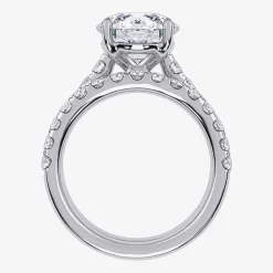 Signature By Modern Bride (H-I / Si1-Si2) Womens 2 CT. T.W. Lab Grown White Diamond 14K Gold Round Bridal Set