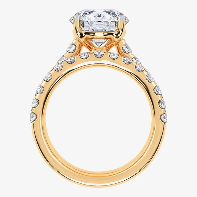 Signature By Modern Bride (H-I / Si1-Si2) Womens 2 CT. T.W. Lab Grown White Diamond 14K Gold Round Bridal Set
